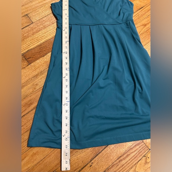 Eddie Bauer Aster 7 Day Crossover Waist Dress Moisture Green Size Small Petite - Picture 4 of 10